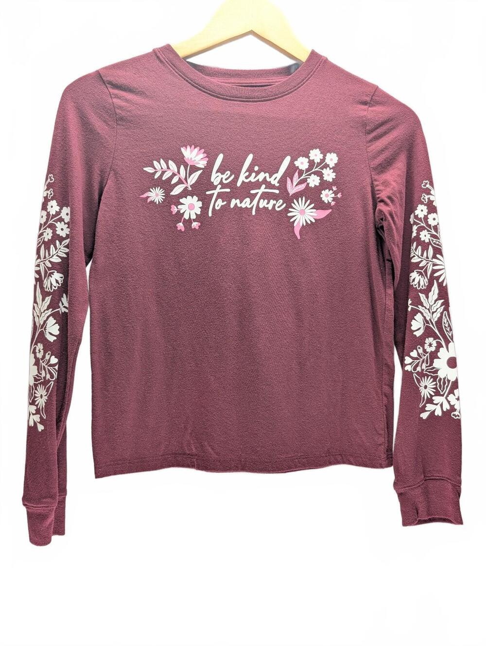 Thereabouts Girls L 14 Long Sleeve Tee Be Kind to Nature